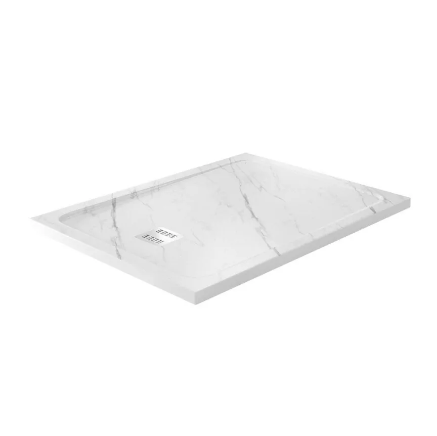 Поддон для душа WasserKraft Rhin 44T07 120х90 прямоугольный, из искусственного камня, белый мрамор