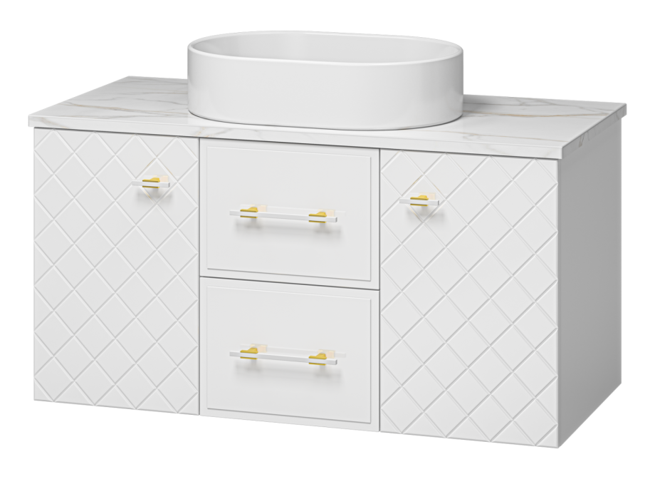 Тумба с раковиной Brevita Shanel 100 подвесная, белый