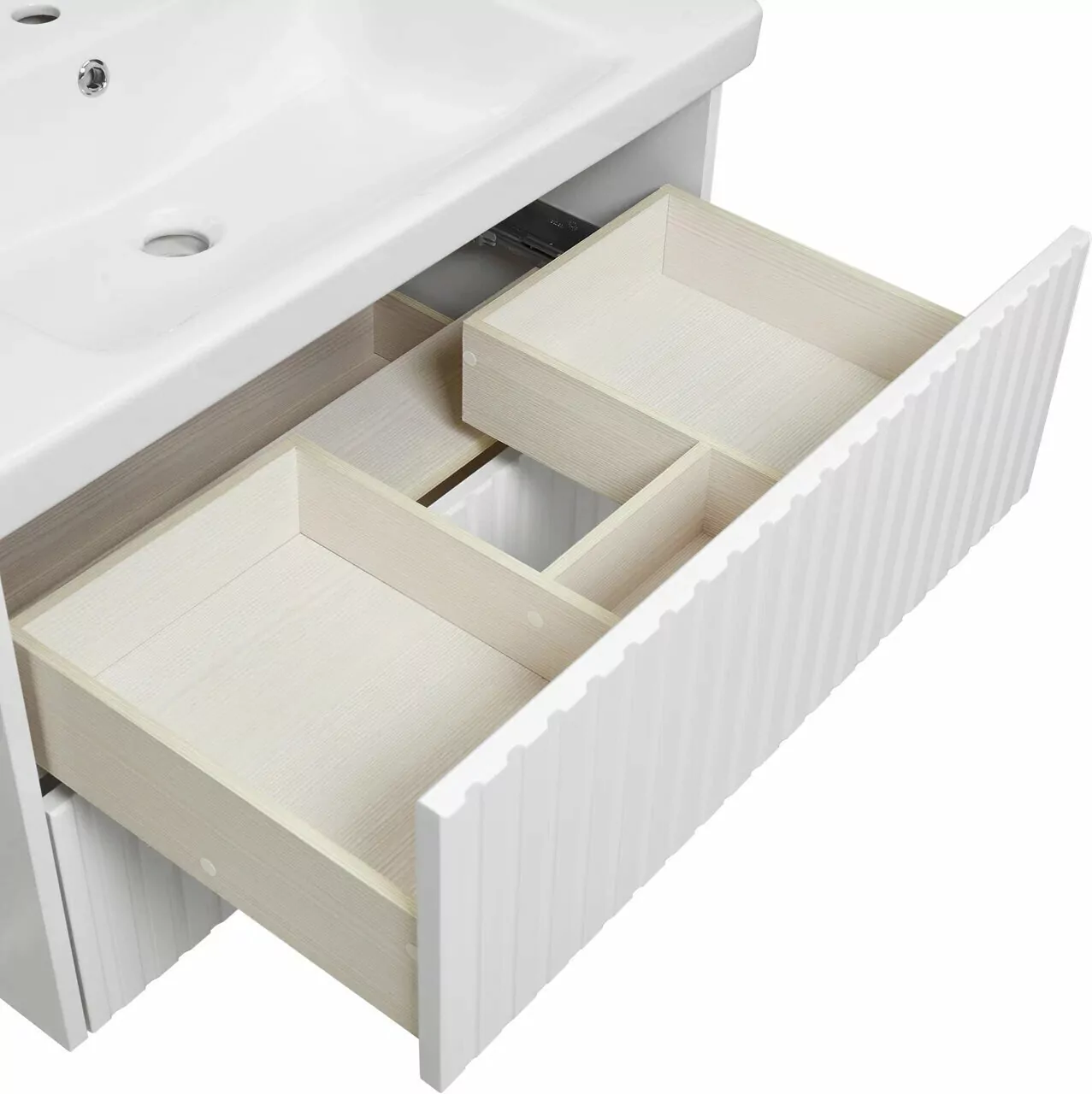 Тумба с раковиной ASB Woodline Риола 80 подвесная, белый от магазина Vanna-Vanna.ru!