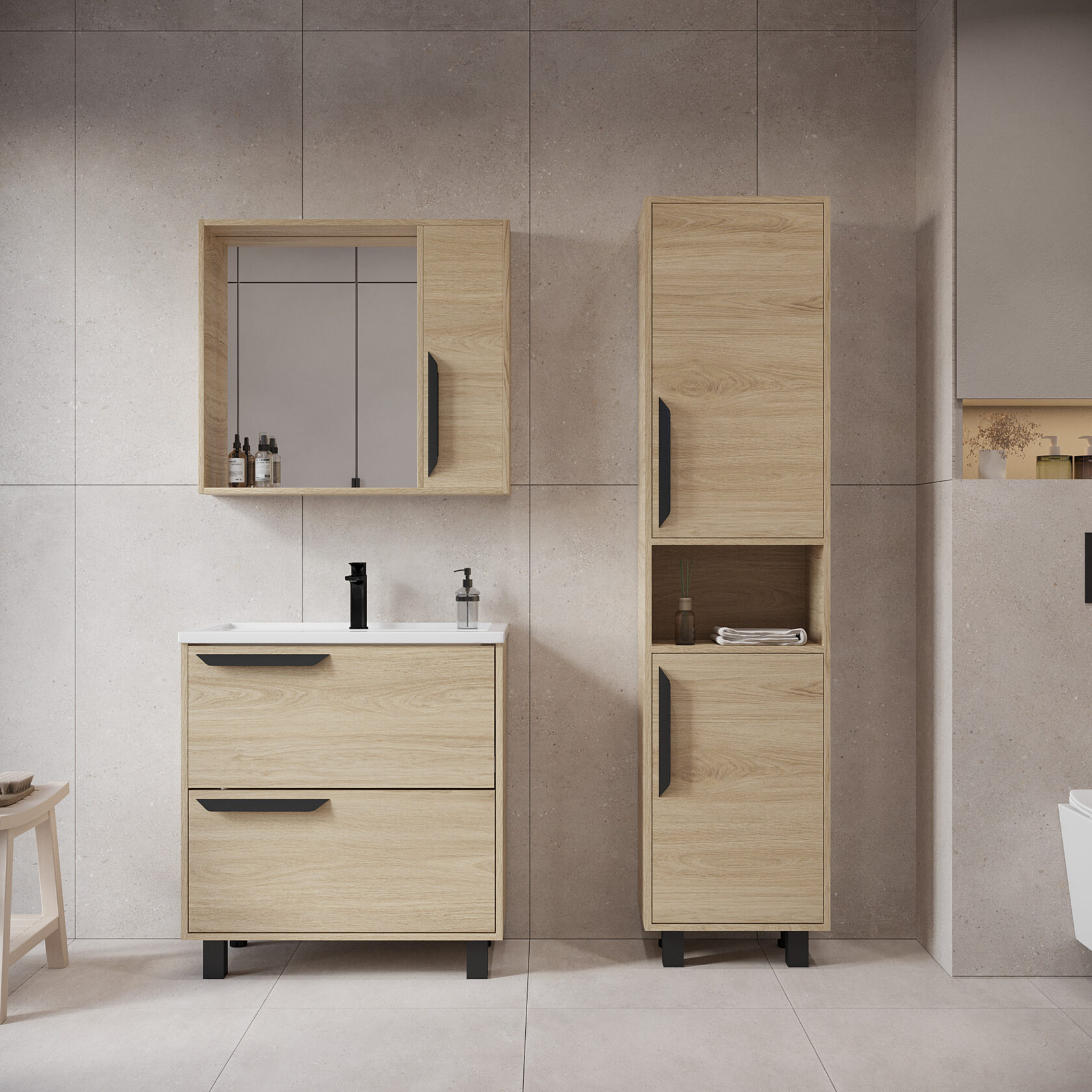 Пенал Viant Кельн 45 L/R напольный, светлое дерево