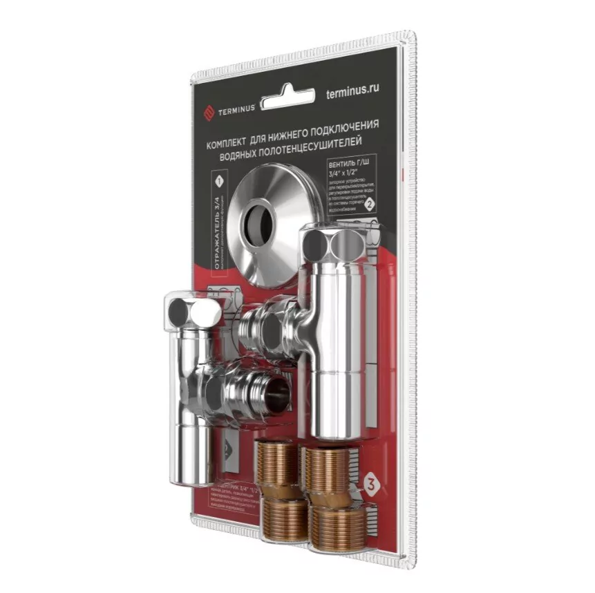 Вентиль эксцентрик Terminus комплект угловой гайка/штуцер 3/4х1/2