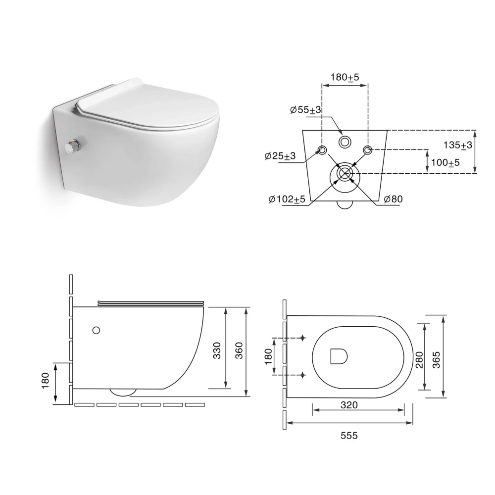 Унитаз SantiLine SL-5002SM-BD подвесной, с микролифтом, белый от магазина Vanna-Vanna.ru!