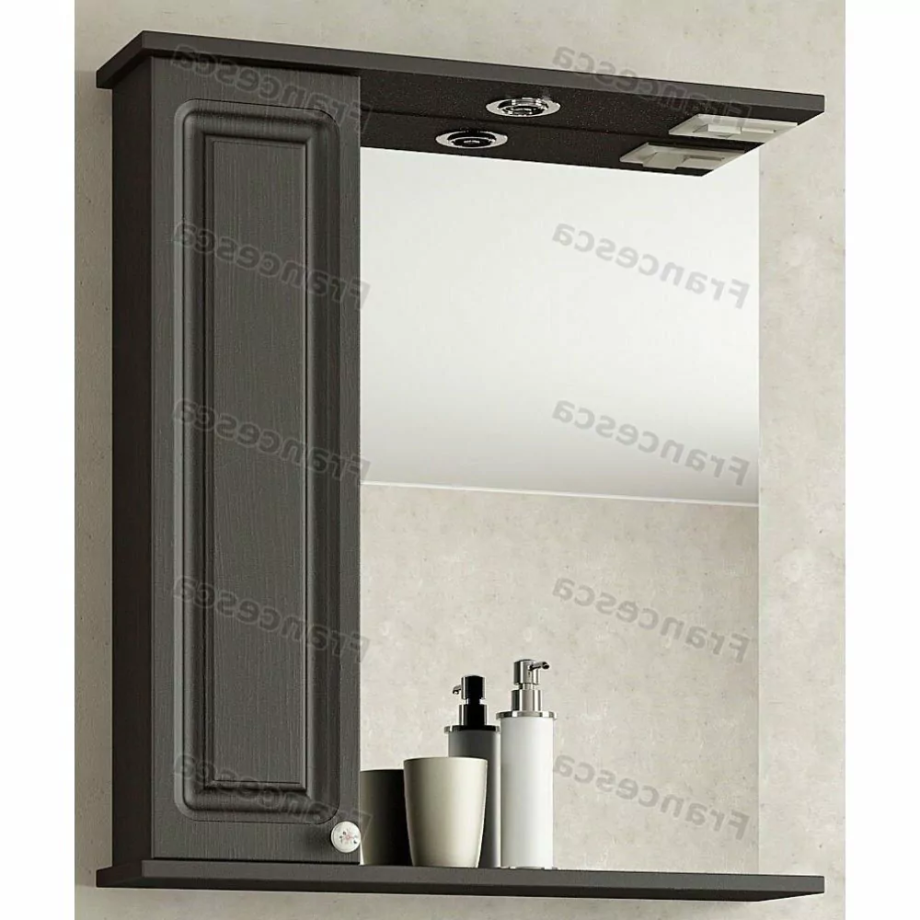 Зеркало со шкафчиком Francesca Империя 65 L свет, венге