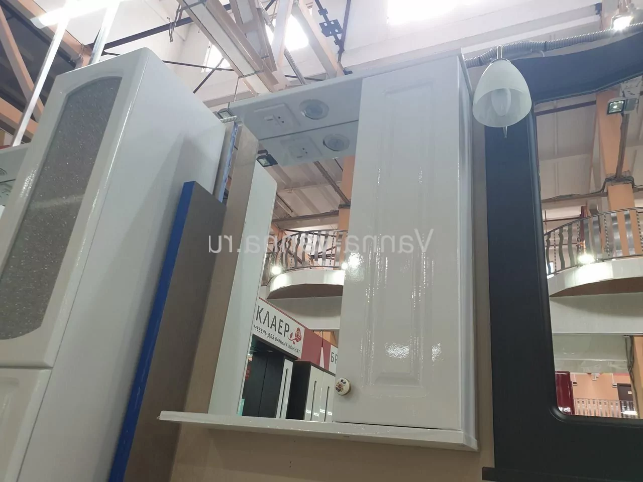 Зеркало со шкафчиком Francesca Империя 60 R свет, белый