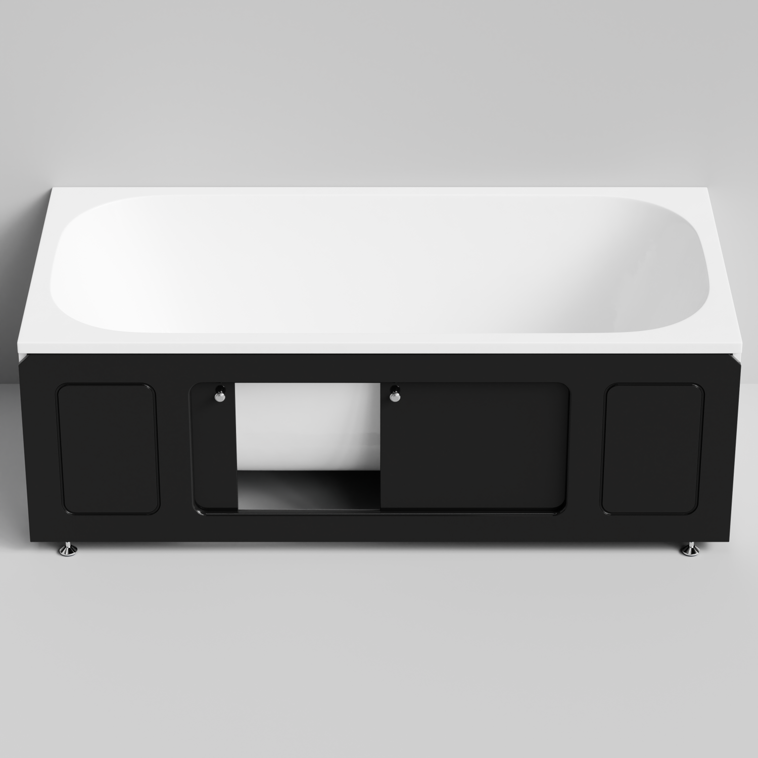 Экран под ванну Vod-ok Лидер 170 раздвижной Черный глянец