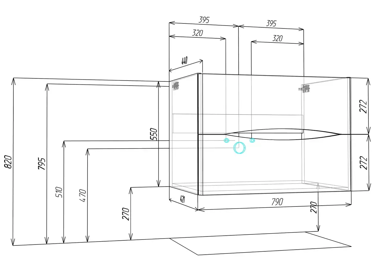 Тумба с раковиной Vod-ok Адель 80 подвесная, белая + 13 цветов