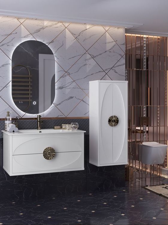 Пенал Opadiris Ибица 50 подвесной, белый, золото