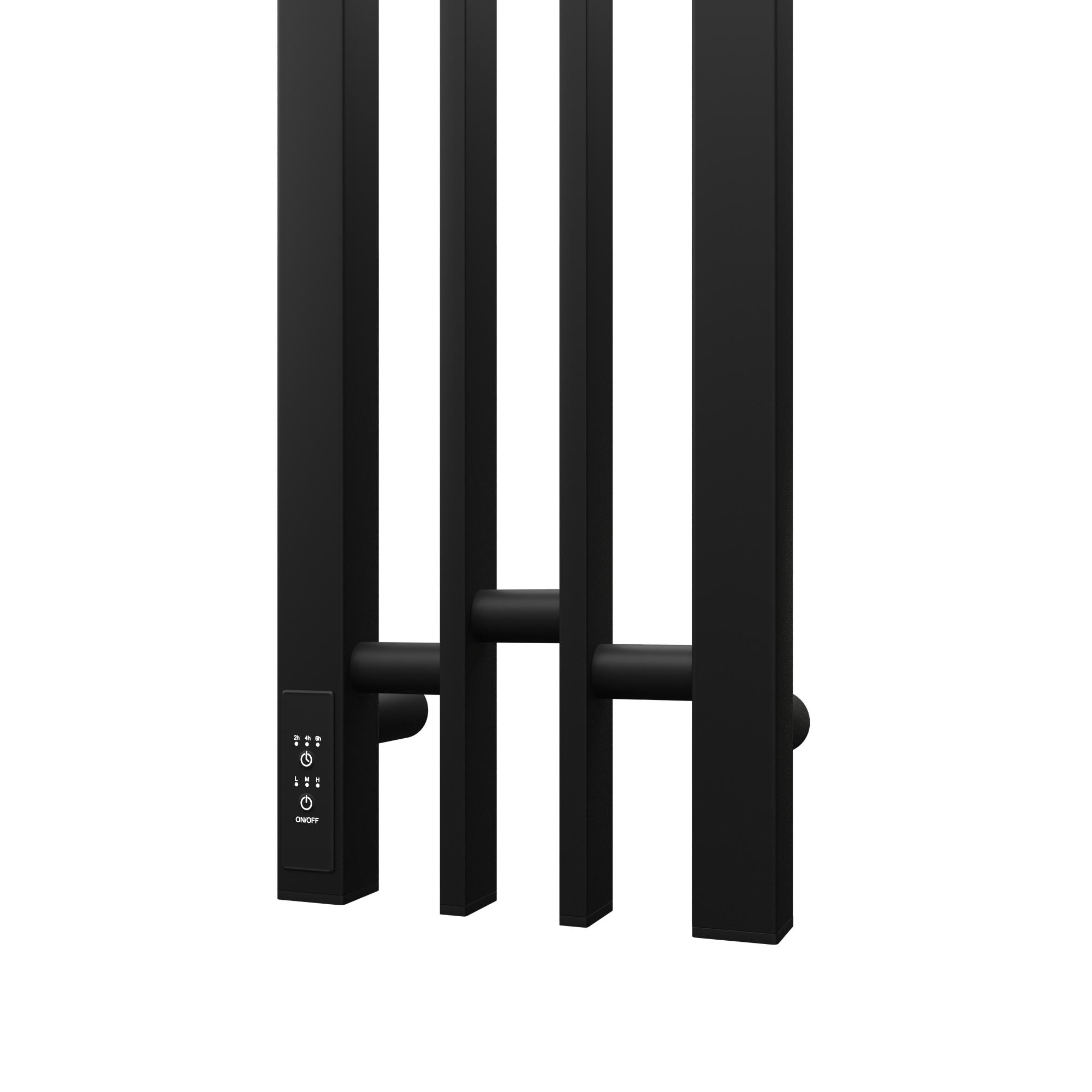 Полотенцесушитель электрический APEXTERMO Delta DL10182BM 800x140 с крючками, черный матовый