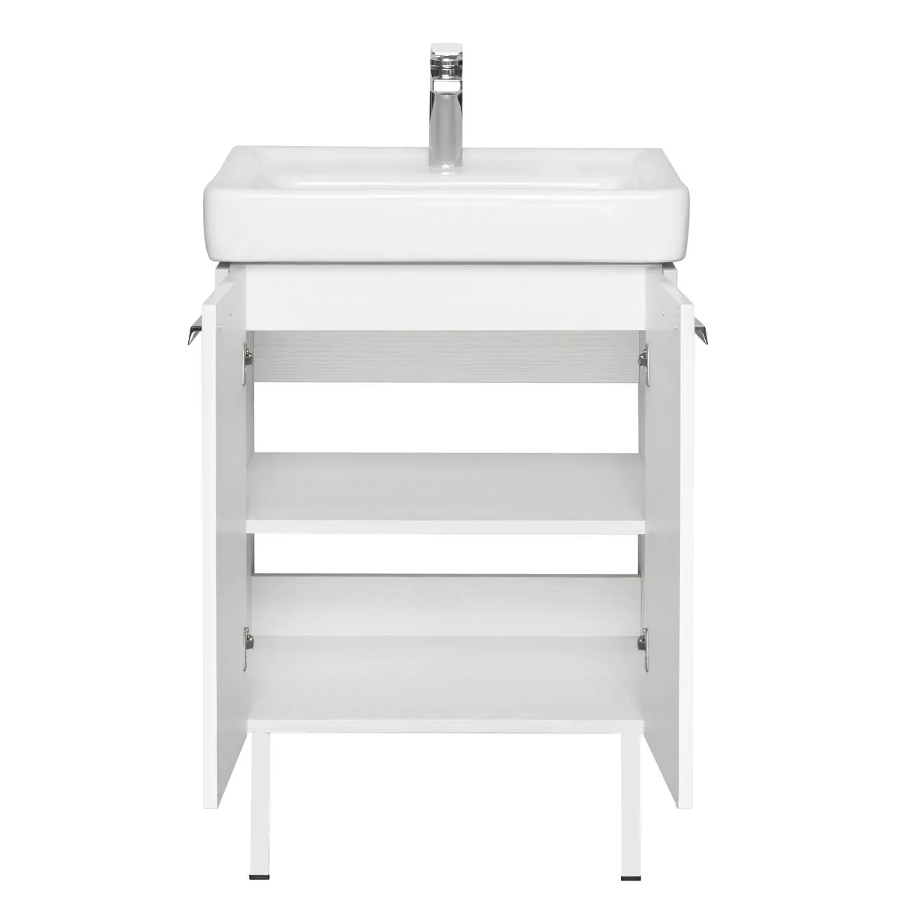 Тумба напольная Aquaton Йорк 60 раковиной Тигода 60, выбеленное дерево