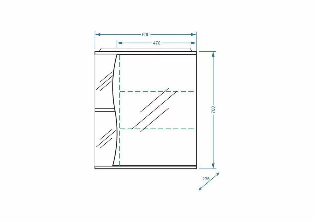 Мебель для ванной Stella Polar Волна 60 комплект, напольный, белый глянец