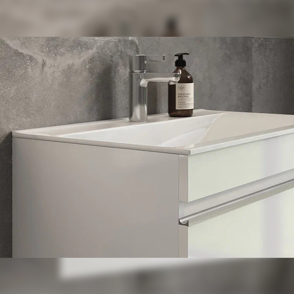 Тумба с раковиной подвесная Velvex Pulsus tp.PUL.PUL.70.1Y белый глянец, 70 см