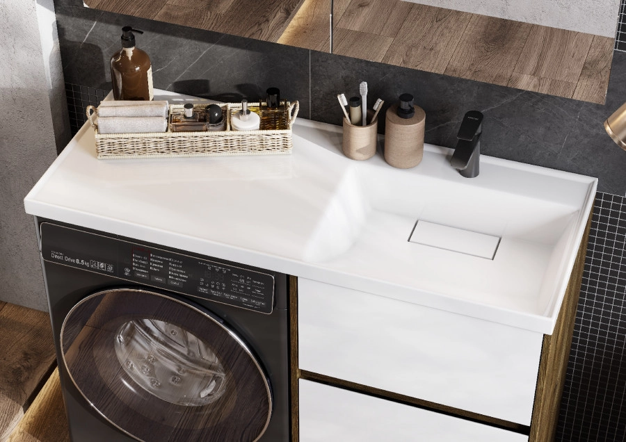 Тумба под раковину AQUATON Лондри 60, Дуб Рустикальный/белый