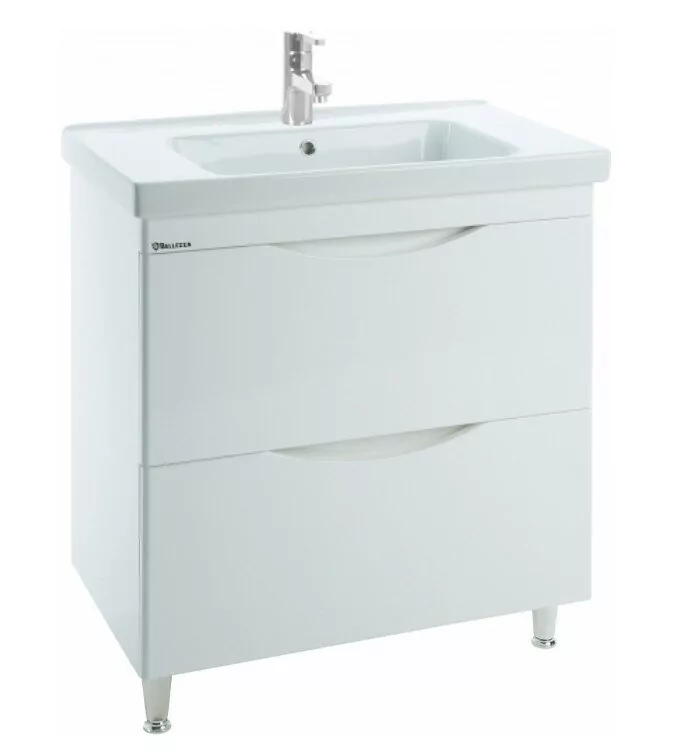 Тумба c раковиной Bellezza Санриса 100 напольная, 2 ящика, белая