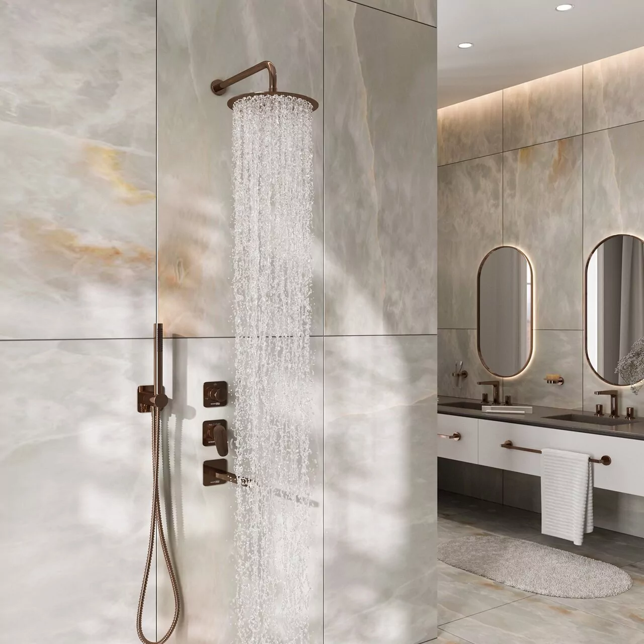 Верхний душ WasserKraft Asphe A331розовое золото