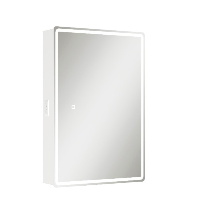 Зеркало шкаф Onika Орби 50 с подсветкой, универсальный, белый