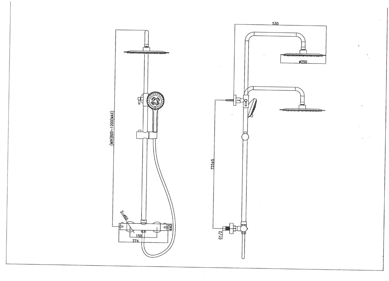 Душевая стойка SantiLine SL-9007 хром