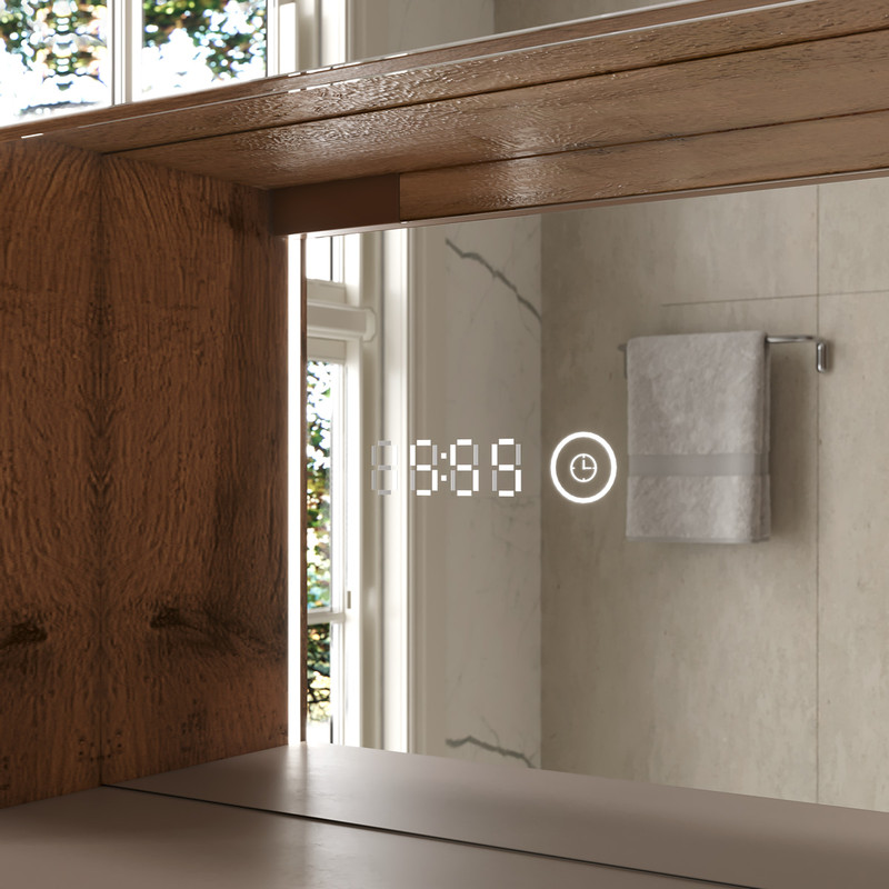 Зеркало-шкаф EQUIL Gleam 80 подвесной, 2 дв, амарок /дуб вотан/дуб вотан