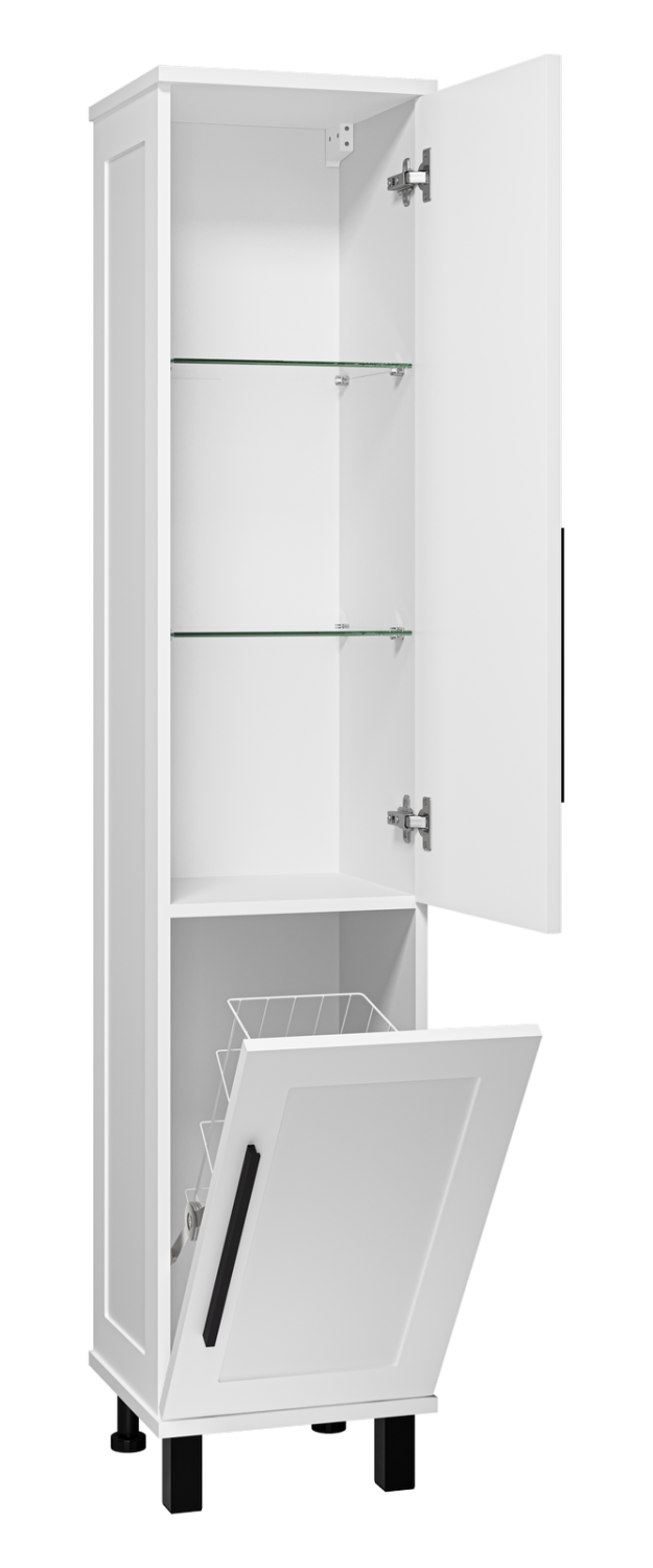 Пенал Misty Модерн 35 с корзиной, напольный/подвесной, R, белый