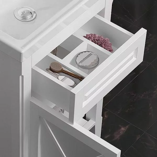 Мебель для ванной Opadiris Палермо 50 комплект, левый, напольный, белый матовый