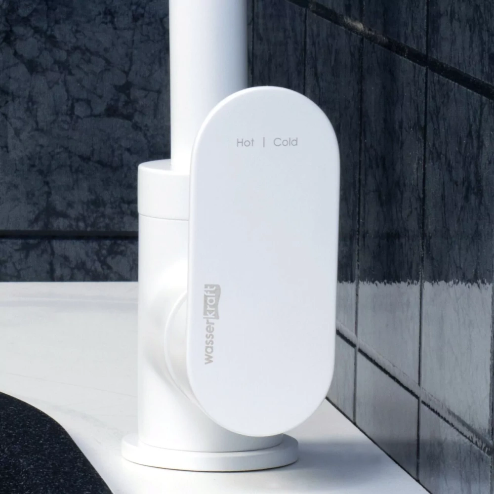 Смеситель для кухни WasserKraft Mindel 8507 белый Soft-touch от магазина Vanna-Vanna.ru!