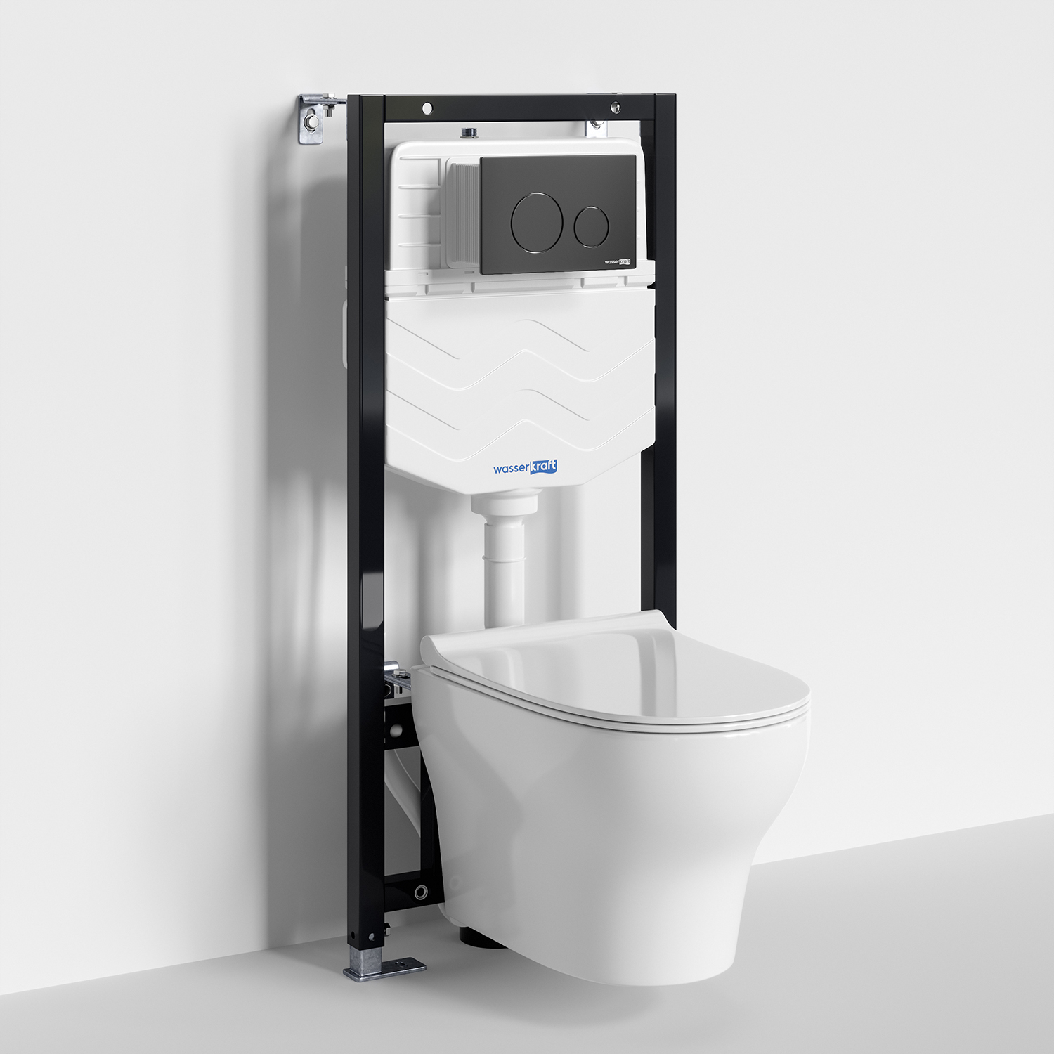 Унитаз подвесной WasserKRAFT 10TLT.010.ME.MB02.H001 с инсталляцией и кнопкой, белый