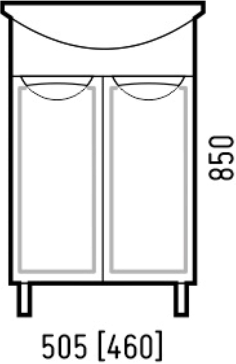 Тумба напольная Corozo Монро 50 М с раковиной Уют 50 белый