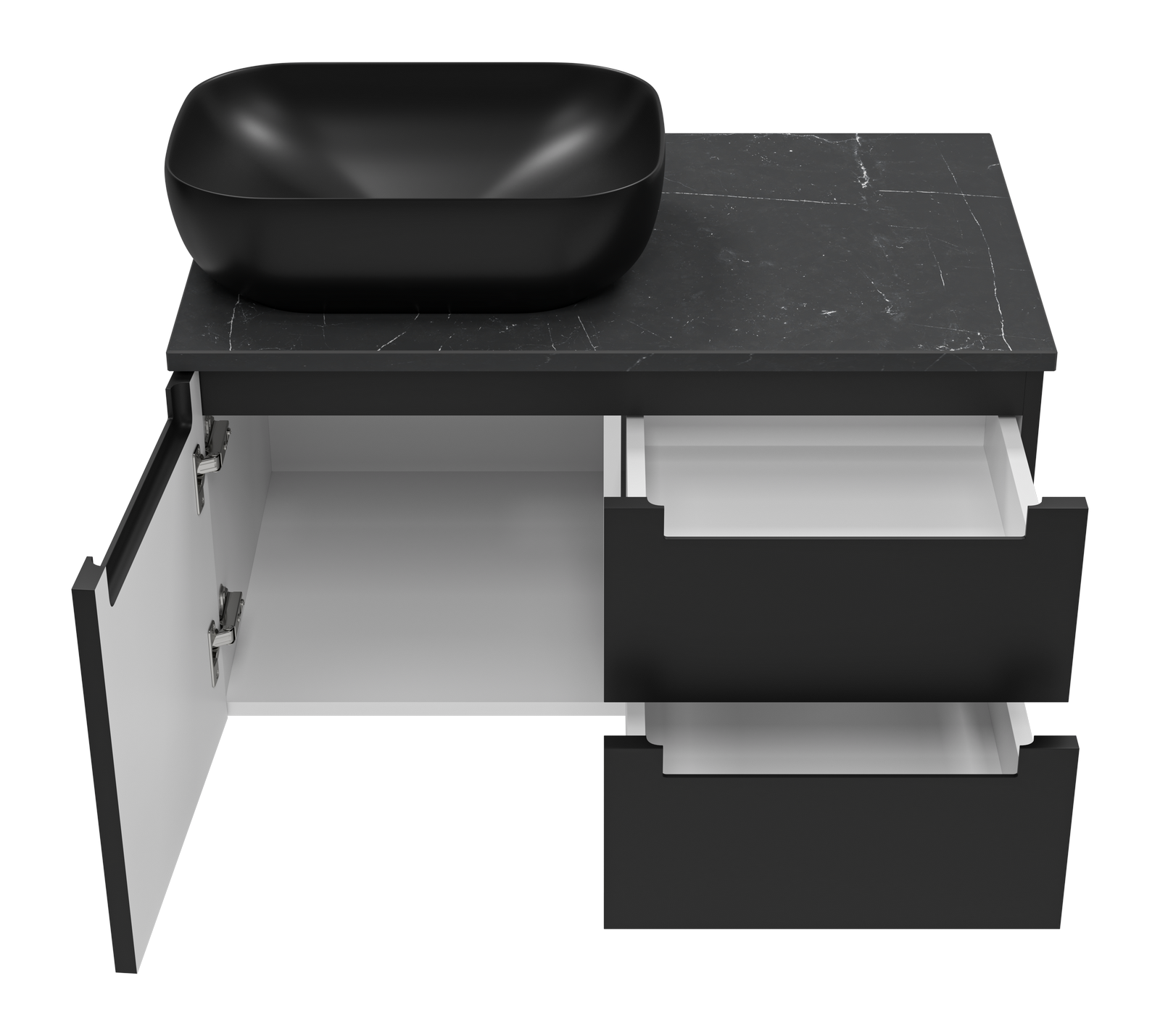 Тумба с раковиной Brevita Cargo 80 подвесная, черный