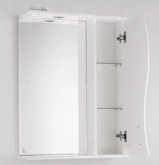 Зеркало со шкафчиком Style Line Эко Стандарт Панда 60/С R Волна свет, белый