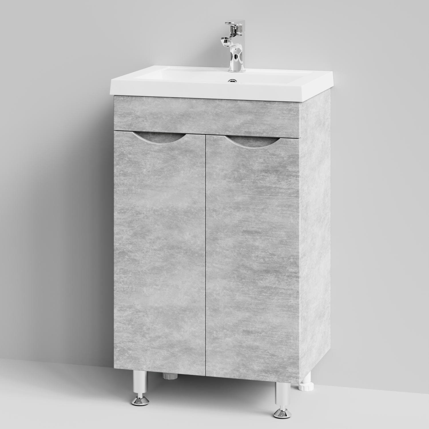 Тумба с раковиной Vod-ok Смайл 50 напольная, Горный камень