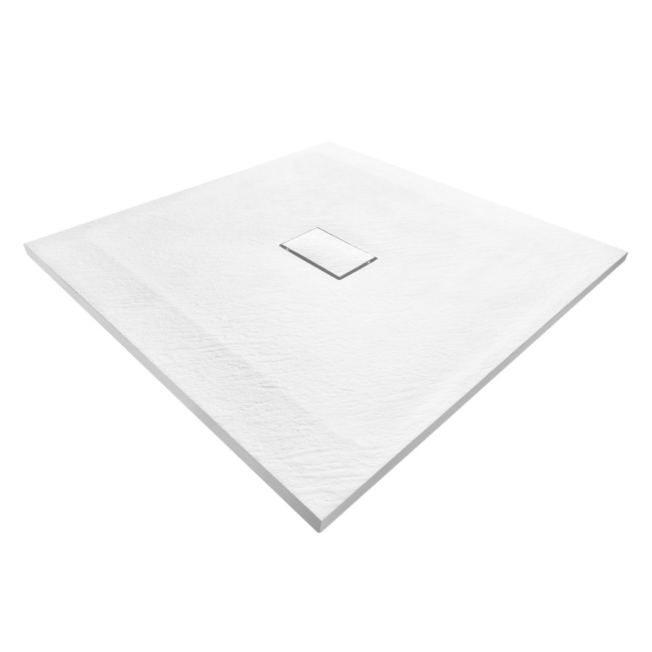 Поддон для душа WasserKraft Main 41T19 100х100 квадратный, из стеклопластика, белый/камень