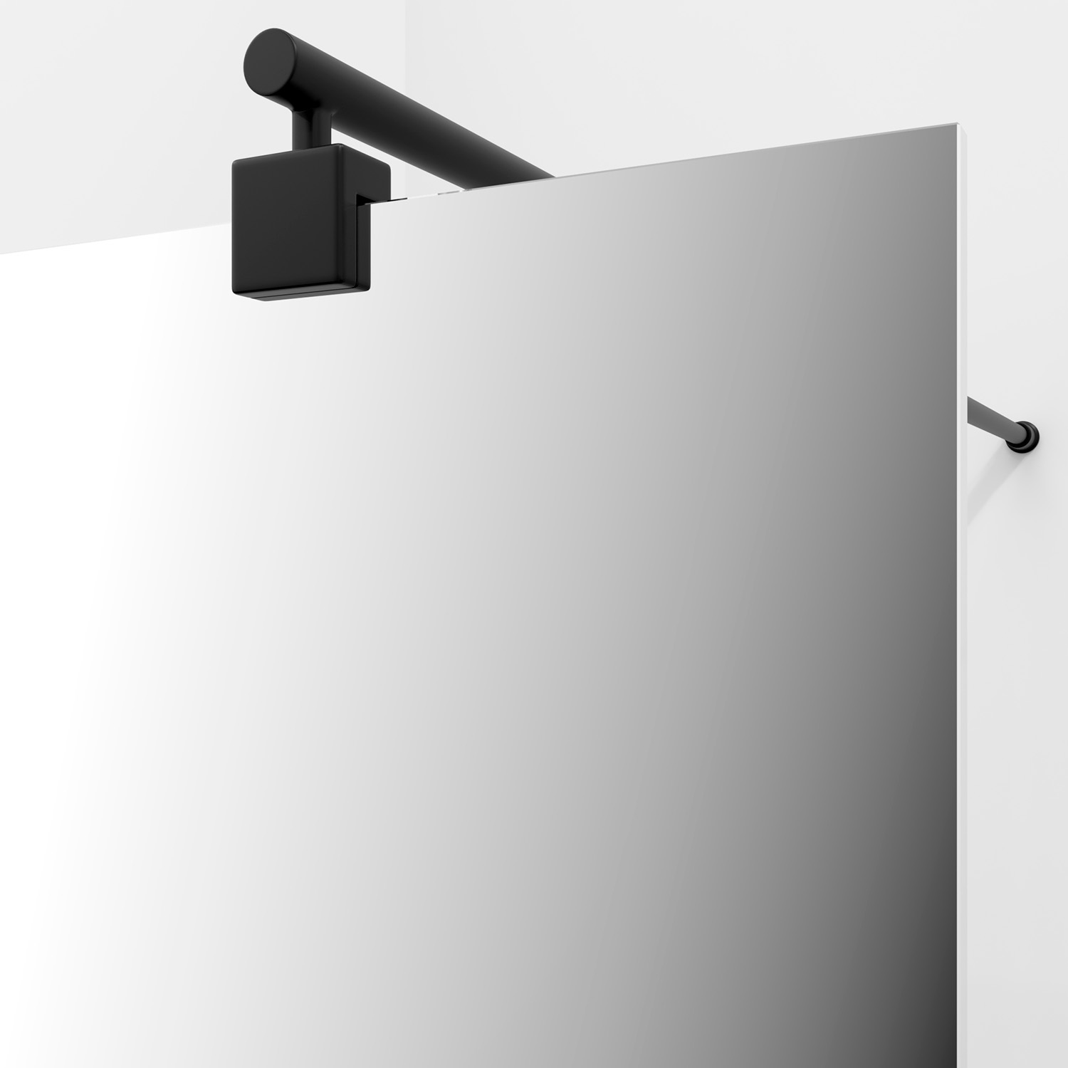 Душевая перегородка Wasserkraft Rur 30W39MB-MR прозрачное стекло, профиль черный