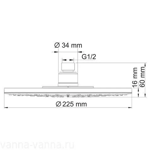 Верхний душ WasserKraft A067 хром