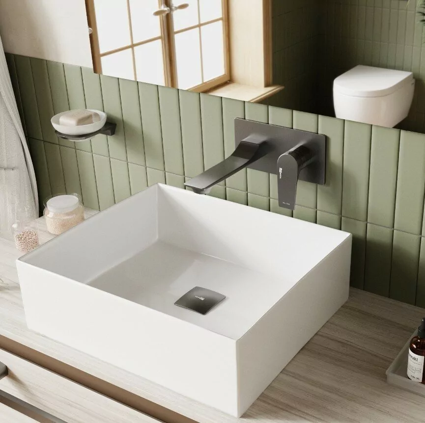 Смеситель для раковины WasserKraft Wiese 8430 оружейная сталь