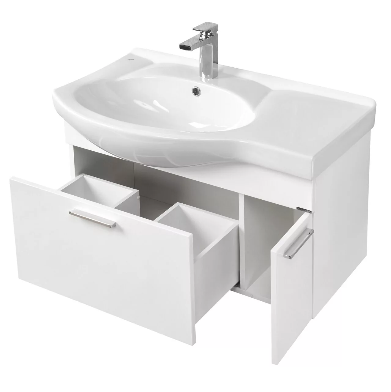 Тумба подвесная Aquaton Инди 80 раковиной Коралл 83, белый