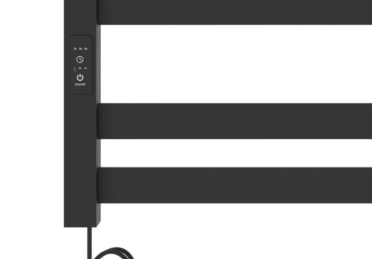 Полотенцесушитель электрический Laris Гефест ЧКЧ П7 500х800 левый, черный матовый