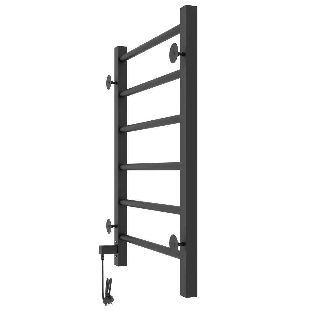 Полотенцесушитель электрический Laris Феличия ЧКЧ П6 400х600 с терморегулятором, правый, черный матовый