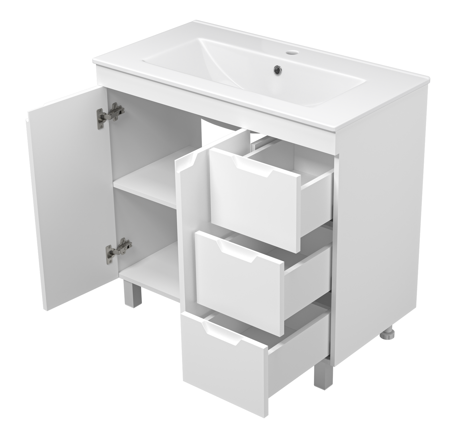 Тумба с раковиной Misty Оптима 90 белый