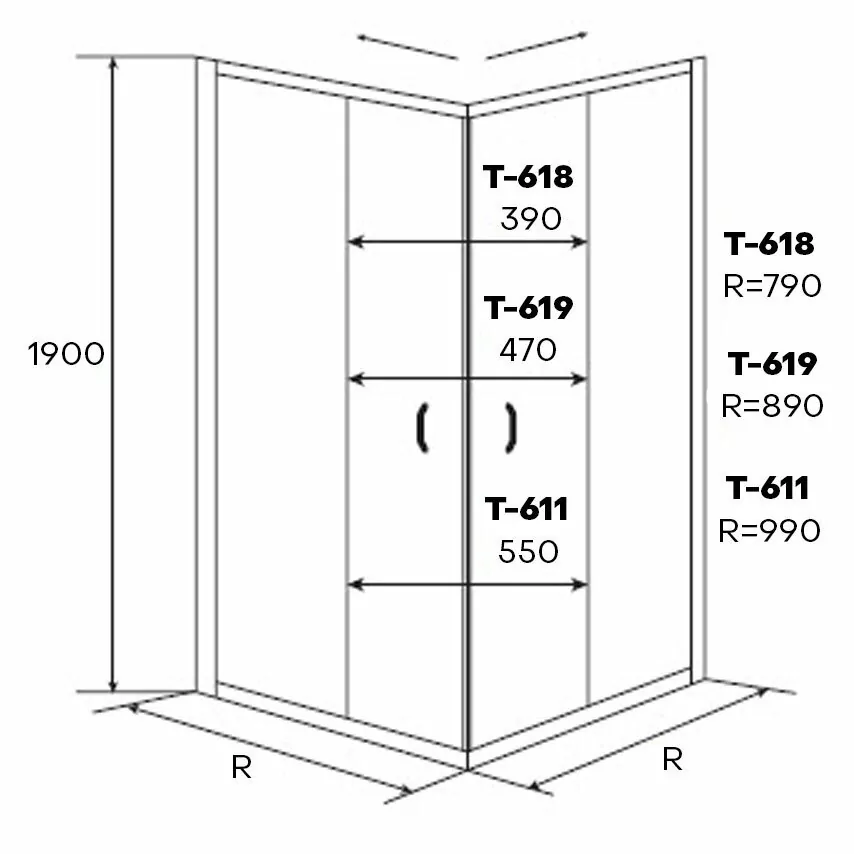 Душевой уголок Timo Altti 611 Foggy Glass матовый 100х100 квадратный, без поддона, хром