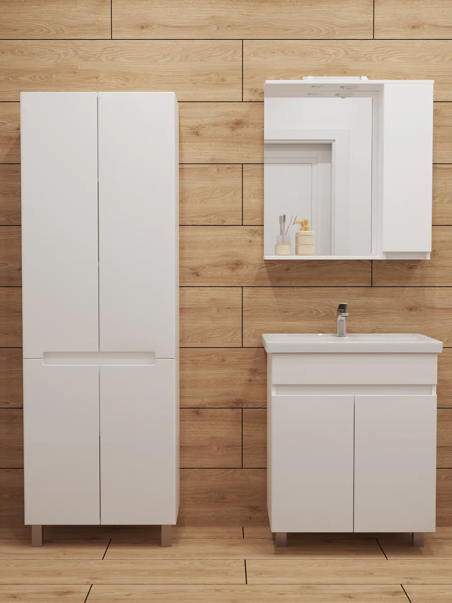 Тумба напольная SanStar Квадро 70 с раковиной Фостер 70 белый