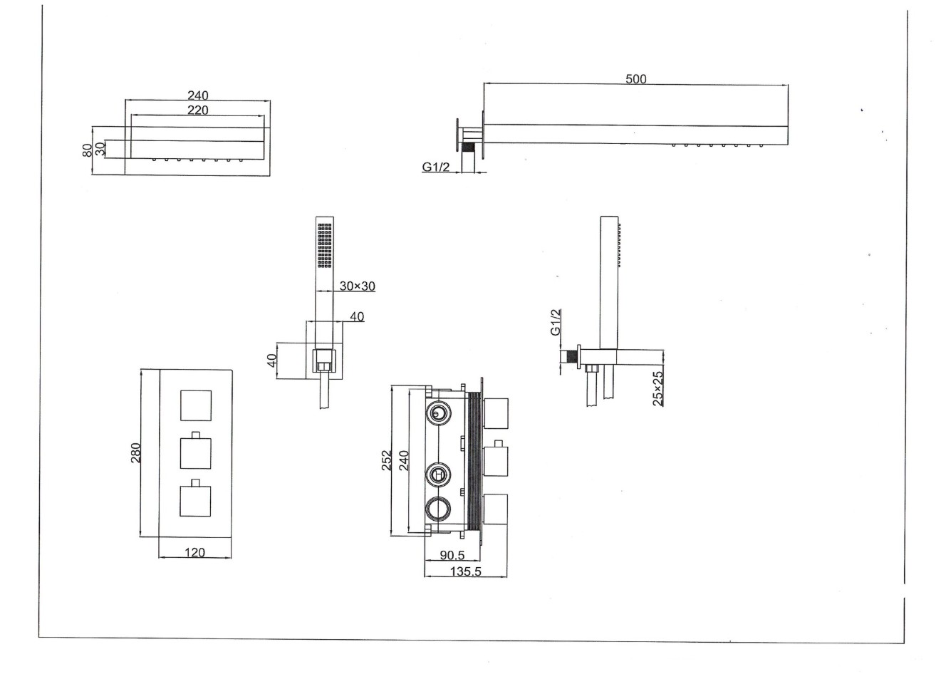 Душевой комплект SantiLine SL-9019 хром