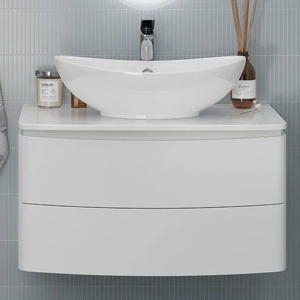 Тумба с раковиной подвесная Velvex Luna tp.LUN.80.2Y, 80 см