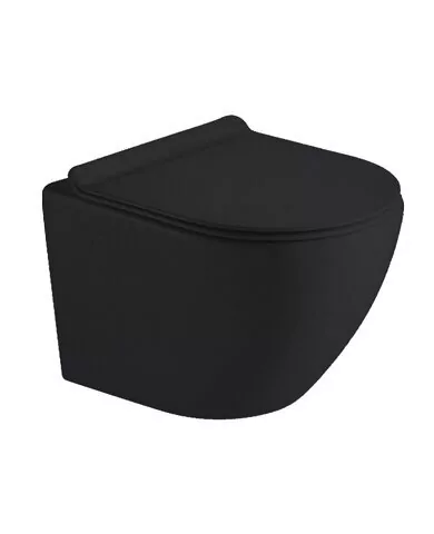 Унитаз Timo Rimless Kulo TK-403 MB подвесной, с микролифтом, черный