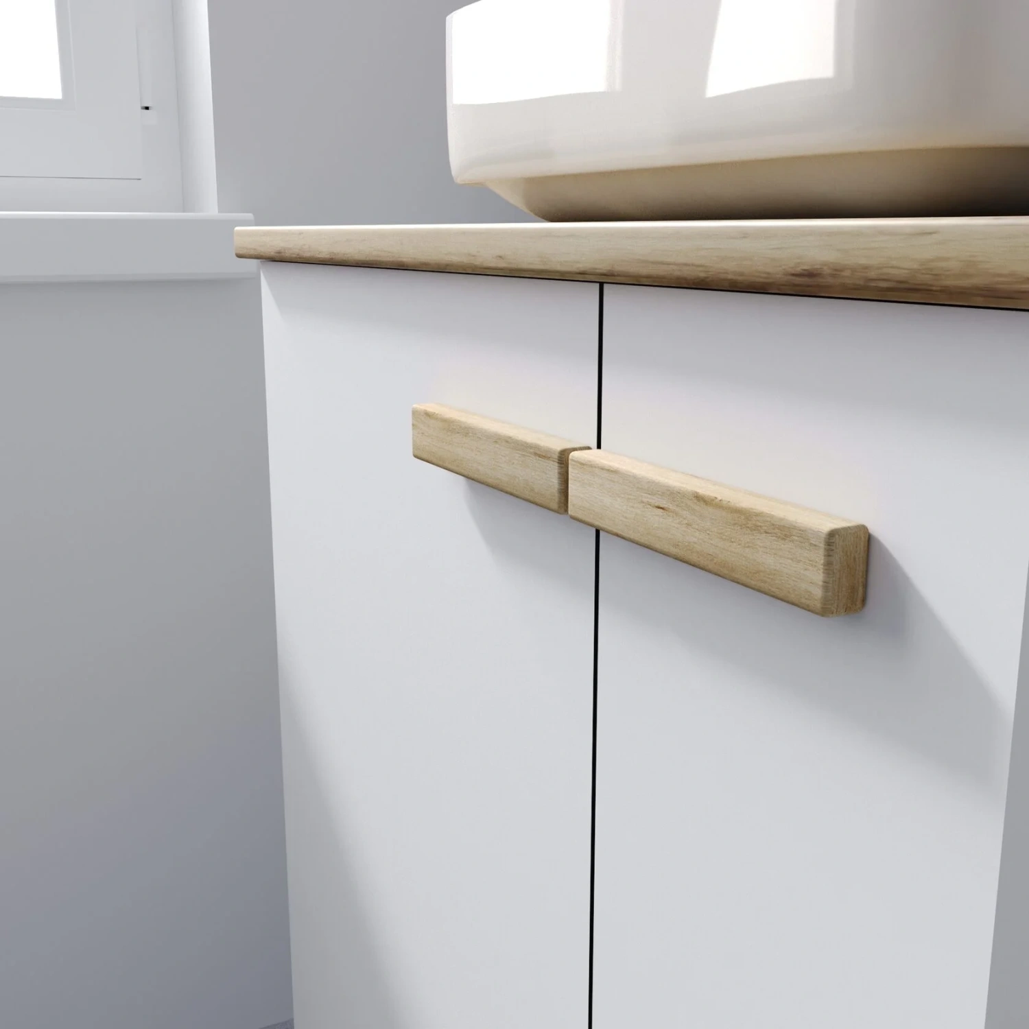 Тумба подвесная Viant Мюнхен 70 с раковиной Moduo 50, белый