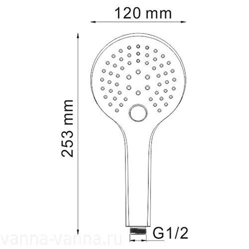 Лейка душевая WasserKraft A061 хром, 3 режима