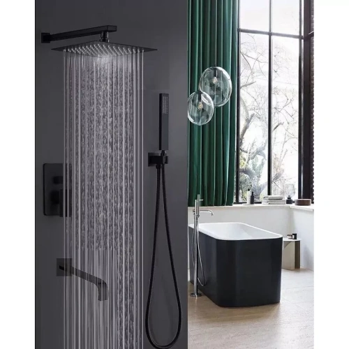 Душевой комплект ALMAes Liros TVZ-0889 черный матовый от магазина Vanna-Vanna.ru!