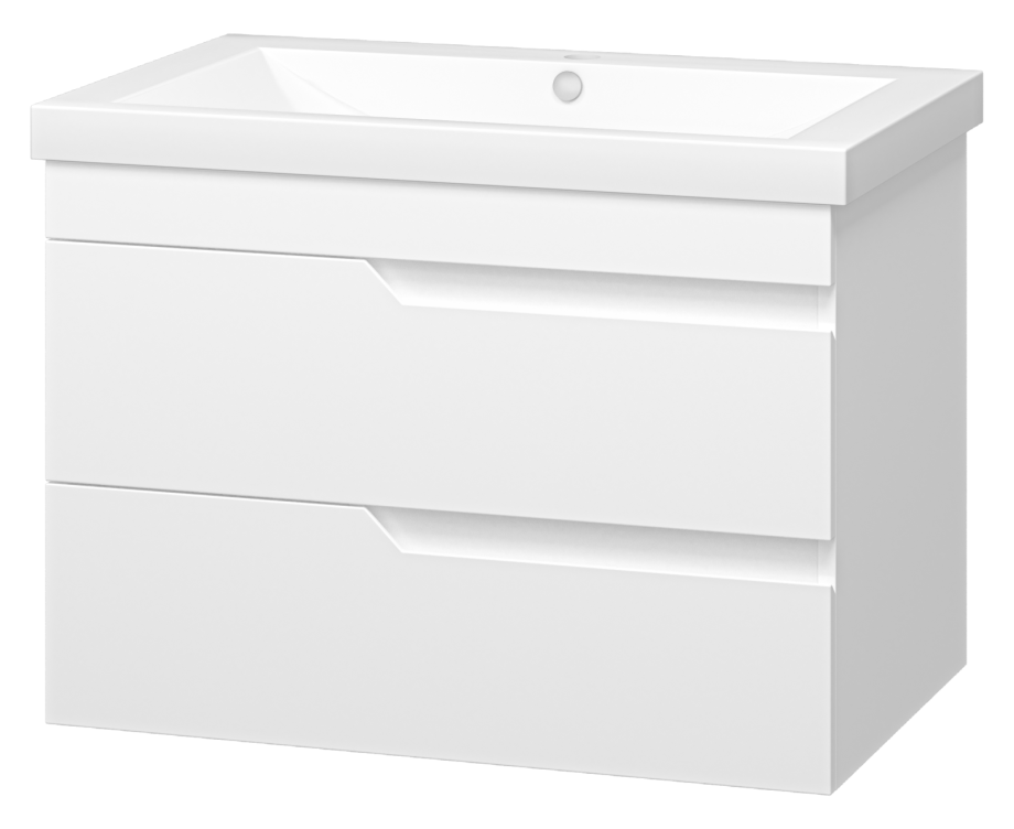 Тумба с раковиной Misty Софт 75 подвесная, белый