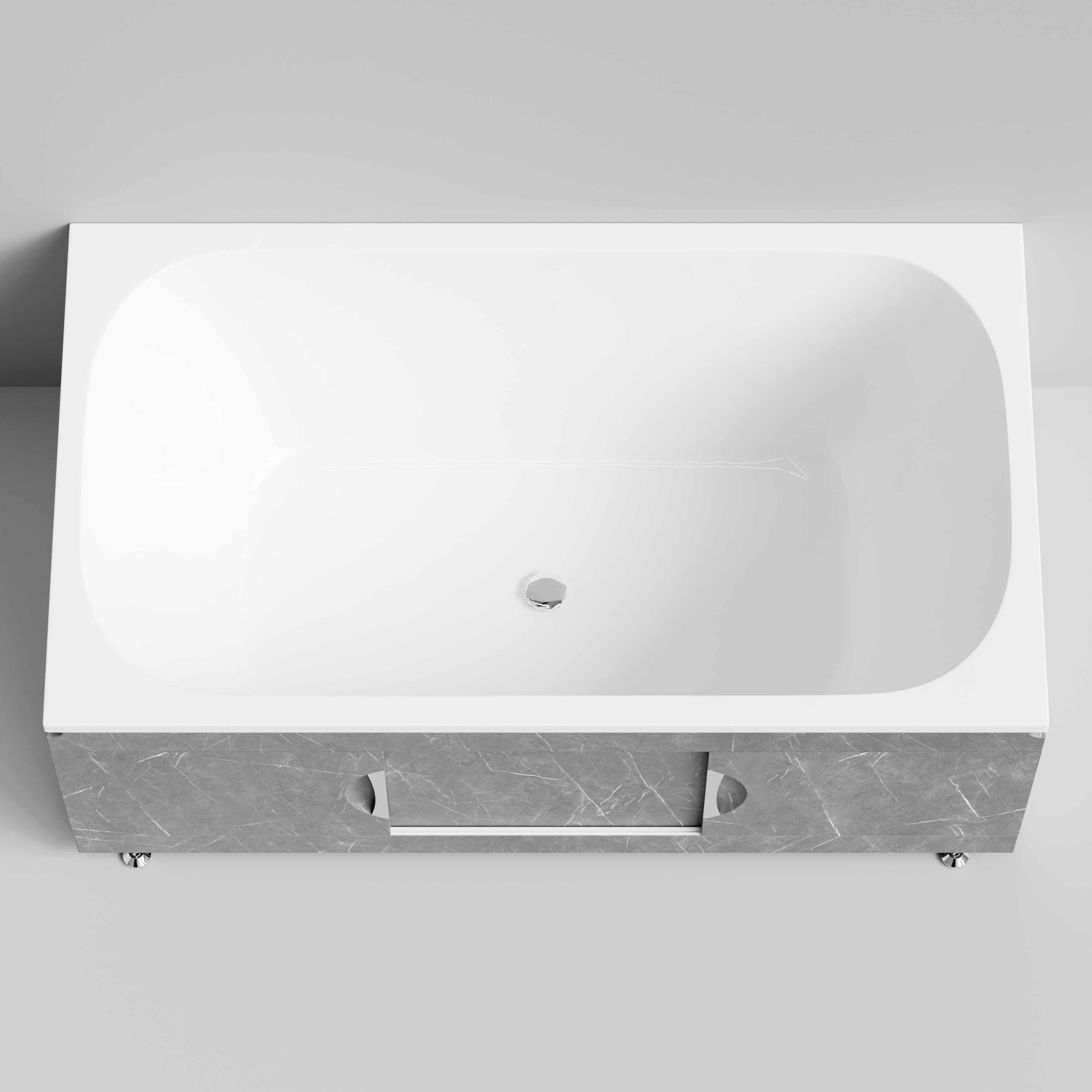 Экран под ванну Vod-ok Топ 150 раздвижной Мрамор Серый софт тач