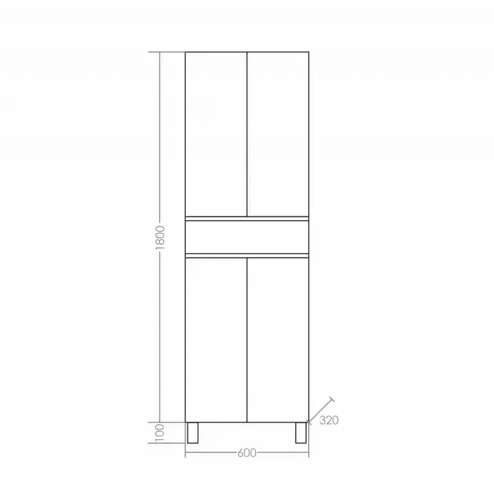 Пенал Санта Марс 60 напольный, белый
