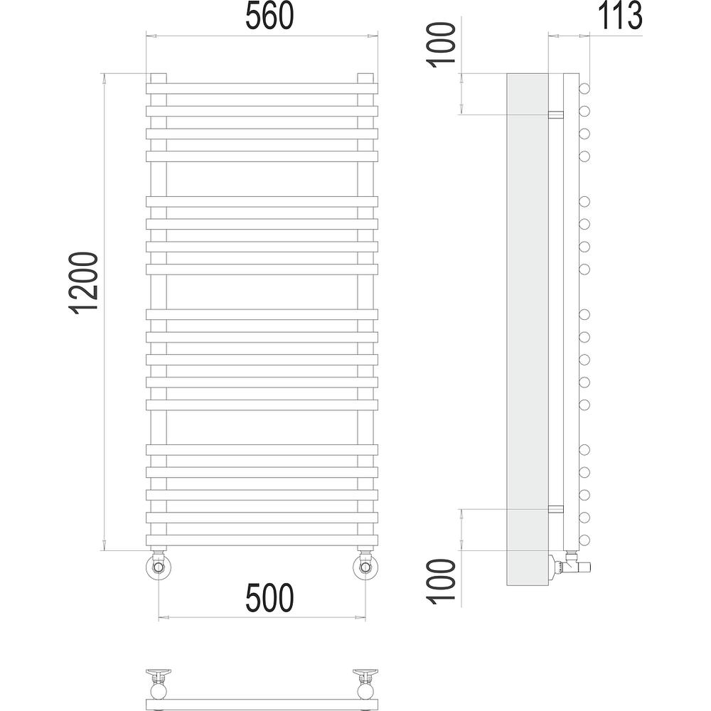 Полотенцесушитель водяной Terminus Кремона П18 50х120