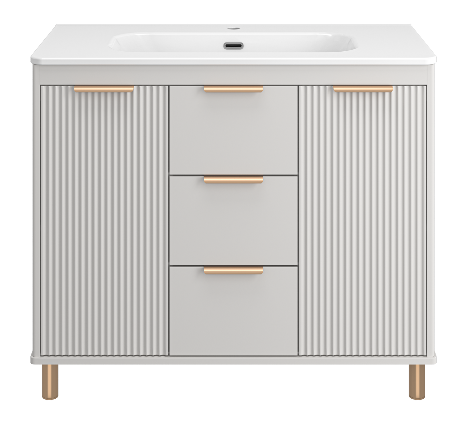 Тумба с раковиной Brevita Risacca Crema 100 напольная, серый